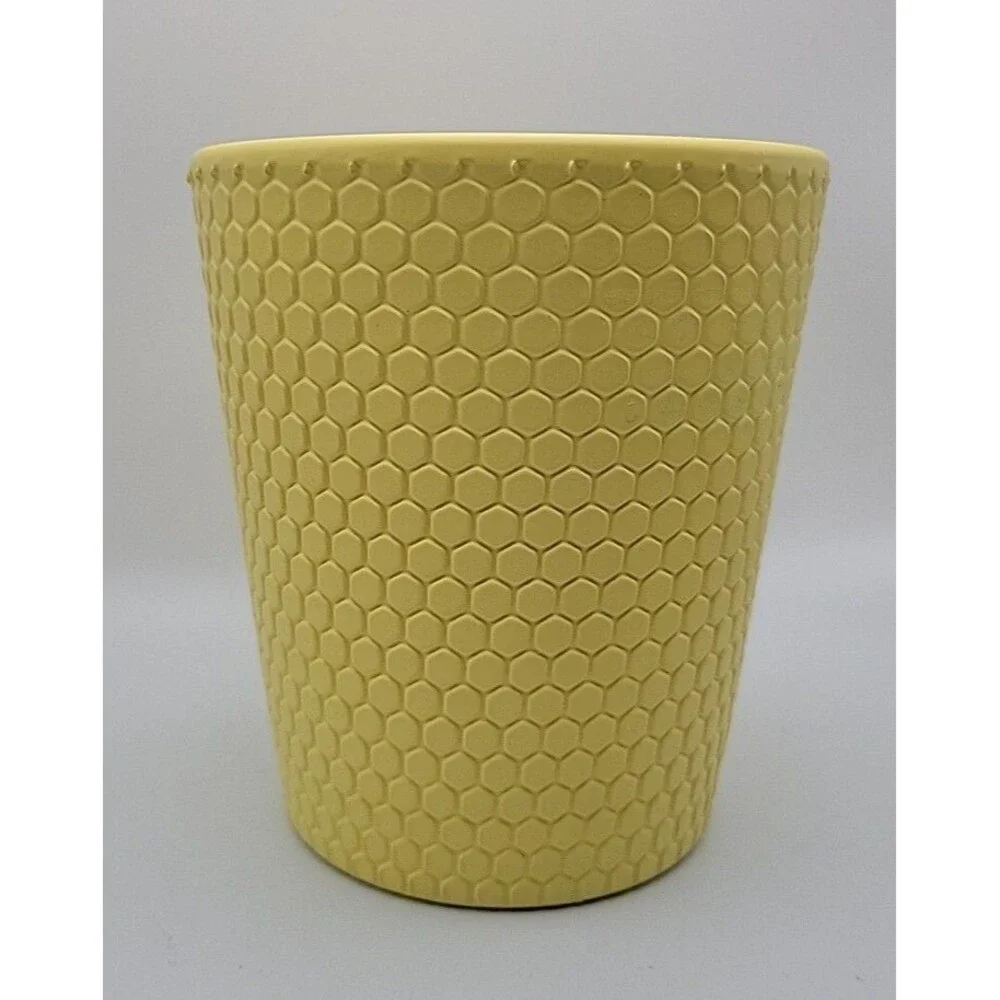 Yellow Honeycomb Bee Planter Flower Vase Easter Spring Bright Made In Germany